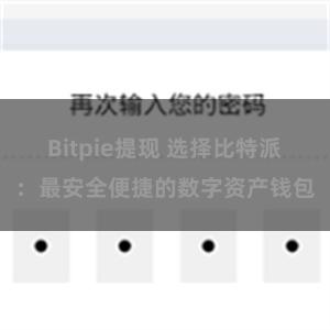 Bitpie提现 选择比特派：最安全便捷的数字资产钱包