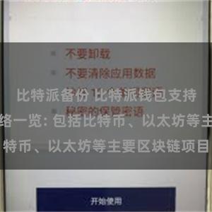 比特派备份 比特派钱包支持的区块链网络一览: 包括比特币、以太坊等主要区块链项目