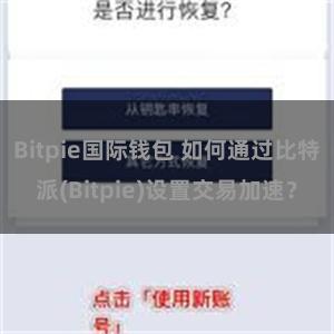 Bitpie国际钱包 如何通过比特派(Bitpie)设置交易加速？